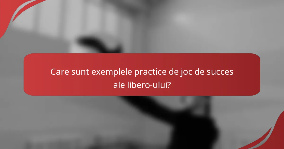Care sunt exemplele practice de joc de succes ale libero-ului?