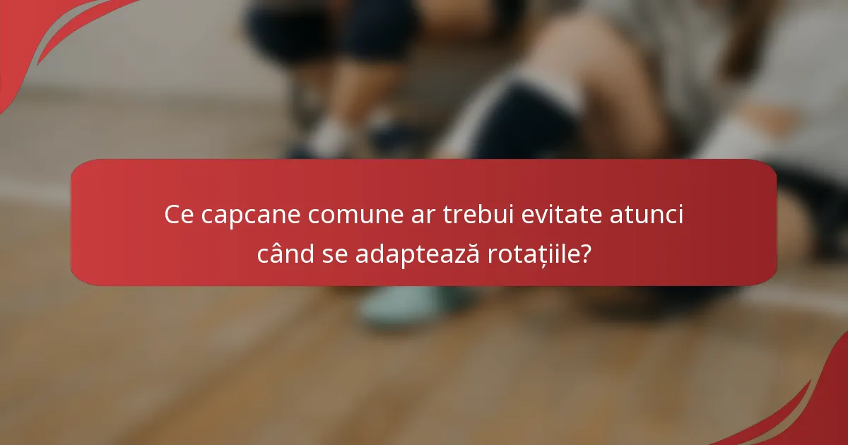 Ce capcane comune ar trebui evitate atunci când se adaptează rotațiile?