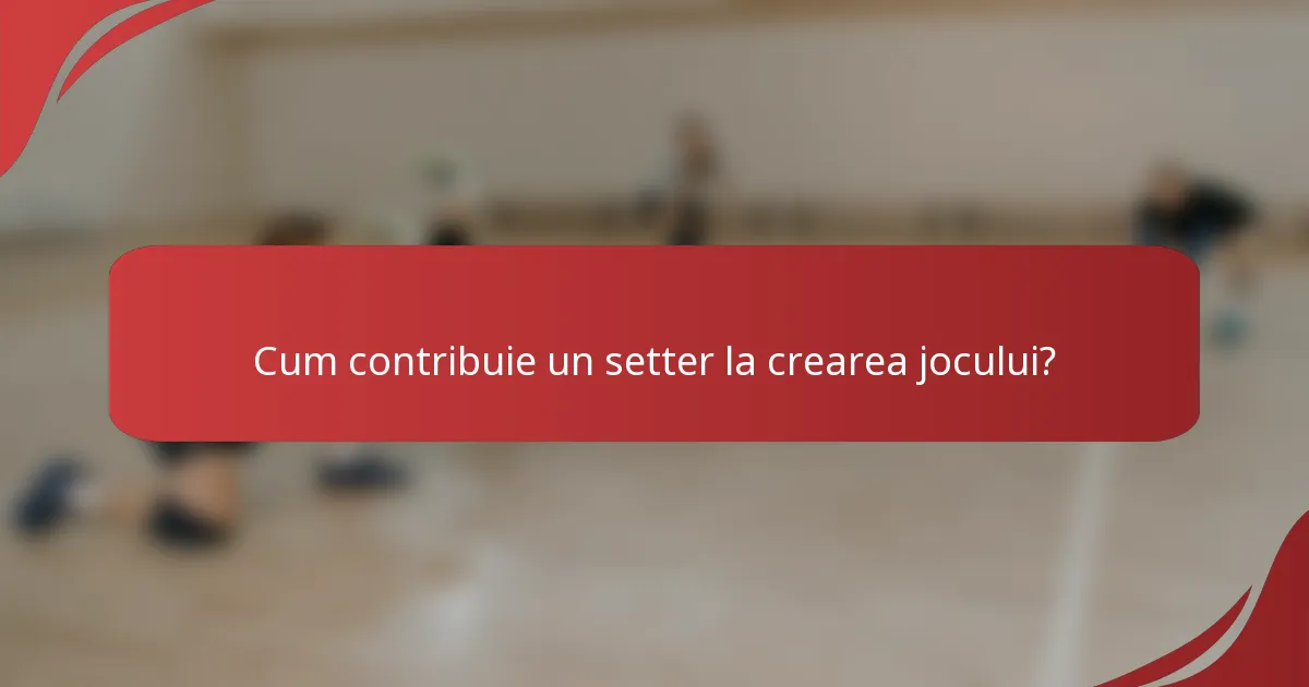 Cum contribuie un setter la crearea jocului?